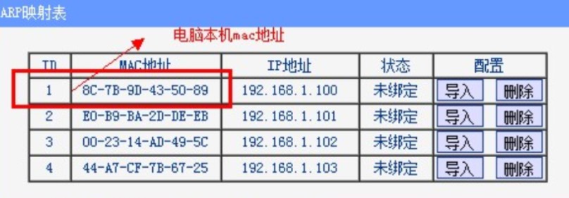 9-對應的mac地址